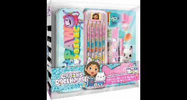 Gabby's Dollhouse Schrijfwarenset - Potloden, Etui, Pen, Lineaal, Pen, Gum en Boekje