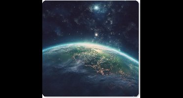 Muismat XXL 40x40 cm - Bureau onderlegger - Bureau mat Aarde - Ruimte - Sterren - Landschap - Bureaumat - Gaming mousepad xl - Bureaulegger groot - Computer deskmat - Geschikt voor Gaming Muis en Gaming PC set-up