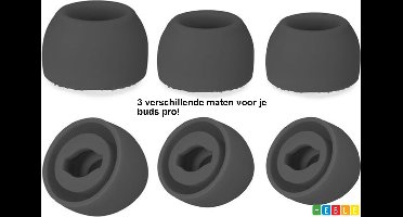 *** Vervangende Oordopjes geschikt voor Samsung Galaxy Buds Pro - Zwart - 3 paar - 3 maten - S/M/L - Past altijd - Earplug - Music - van Heble® ***