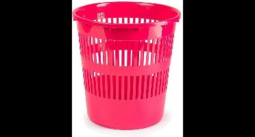 Plasticforte Afvalemmer - 10 liter - 28 cm - kunststof - roze - prullenmand