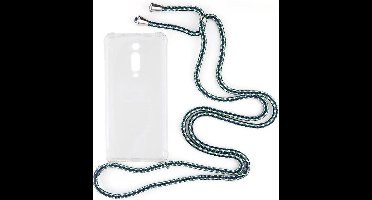 Shop4 - Geschikt voor Xiaomi Mi 9T Hoesje - Zachte Back Case met Koord Multi Groen