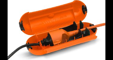 Handy - Kabelmof voor Buiten - Stekkersafe IP44 Waterdicht - Stekkerbox voor buiten - Kabelmof - Veiligheidsbox stekker - Kabelverbindingsdoos - Safebox- Oranje - Kabel behuizing