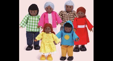 Hape Poppenfamilie - Donkere huidskleur