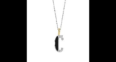 TI SENTO Dames Hanger - 925 zilver - Letter C - Zwart - 6840BL_C