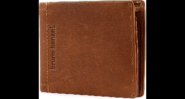 bruno banani Leren Portemonnee Arizona Wallet Quer with Flap Cognac Bruine