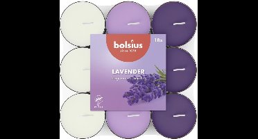 Bolsius - Geurtheelicht - 18 stuks per verpakking - Lavender
