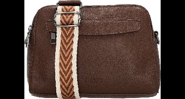 Beagles Las Palmas Crossbody Schoudertas - Trendy Schouderband - Fashion Bag - Praktische Ritsvakken - Dames Tas - Donkerbruin