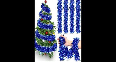 S&E Kerstslinger in Glanzend Blauw (2 stuks) - Kerstdecoratie