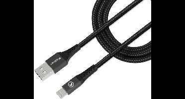Mobilize USB-A naar Apple Lightning Kabel MFI 1 Meter - Zwart
