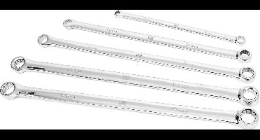 HBM 5 Delige Professionele Extra Lange Ringsleutelset 8 - 19 mm.