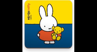 Onderzetter - Nijntje met Beer - Geel/Blauw/Wit/Oranje - Miffy - Kurk - 19,5x19,5cm