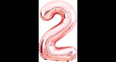 New Age Devi - Feestelijk - Cijferballon - Folie - 70cm - Roze - Nummer 2