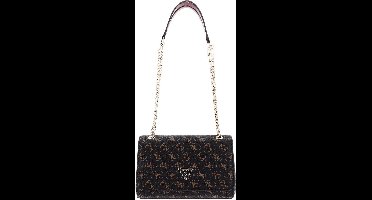 GUESS Schoudertas Noelle Covertible Xbody Flap Bag Brown Donkerbruin