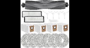 Reserveaccessoires voor Xiaomi X20+, X10+, voor Dreame L10s Pro Gen 2, L10s Ultra, L10 Ultra, L10 Prime robotstofzuiger, hoofdborstel + 6 doeken + 4 zakken + 4 zijborstels