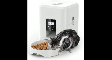 S&E Automatische Katten- en Hondenvoerdispenser – 2L Programmeerbare Voederbak met Timer - Wit