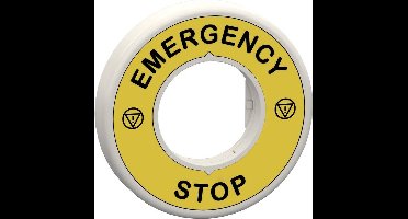 Schneider Electric ZBY9W3B330 ZBY9W3B330 Schilddrager (Ø) 60 mm EMERGENCY STOP Geel, Grijs 1 stuk(s)
