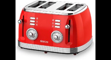 Sogo Toaster - Ontdooien & Roosteren - Retro Broodrooster - 1550W