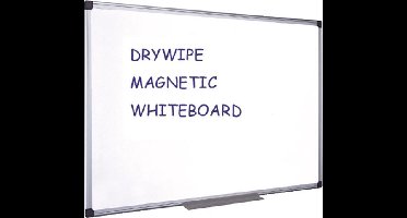 Quantore whiteboard magnetisch - 90x120 cm - Gelakt staal - Met afleggoot