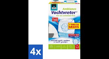 Bison - Ambiance - Vochtvreter - Houder met Turbo Tab - 100 Gram - Extra navulling - Geurloos - Voordeelverpakking - 4 stuks