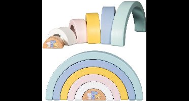 Woezel en Pip Baby Regenboog - Constructiespeelgoed - 6-delig - Hout -  Vanaf 1 jaar