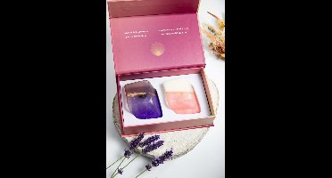 ExcluJess - Kristalsoap giftset - amethyst & rose quarts - Lavendel - Jasmijn - 2 stuks