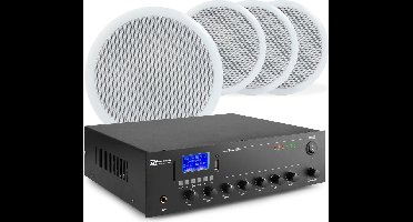 Geluidsinstallatie met PPA30 100V versterker met Bluetooth & 4 CSPB6 plafondspeakers