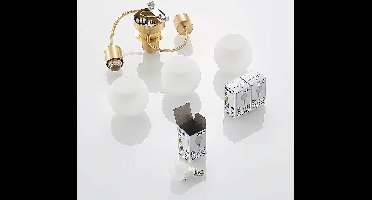 Lindby - plafondlamp - 3lichts - Glas, ijzer - H: 18 cm - E14 - messing, wit