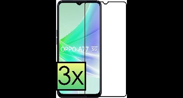 Screenprotector - 3 Stuks - Geschikt voor OPPO A77 - Full Cover - Beschermglas - Gehard Glas - Tempered Glass - Screen Protector
