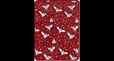 Harry Potter Hedwig - Bordeauxrode warme fleece deken / sprei, 120x150 cm