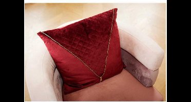 Cosy & Trendy Kussen zipper bordeaux - 45x45x10cm - velvet
