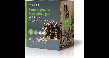Nedis Kerstverlichting - Koord - 96 LED's - Warm Wit - 7.20 m - Licht effecten: 7 - Binnen & Buiten - Batterij Gevoed