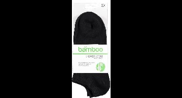 6-Pack Bamboe Sneakersokken Appolo 121473 Unisex - Zwart - Maat 35-38