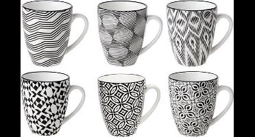 Nikko Black Mug D7xh8,6cm 19cl 6asswith Handle 6 stuks set