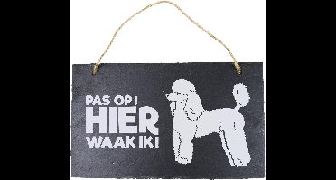 Paper Dreams Waakbord Poedel 15 X 25 Cm Leisteen Zwart