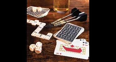 Luckies Bar spelletjes - Kroegspellen in een bierblik met dobbelstenen