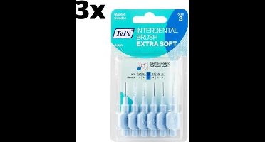 TePe Extra Soft Blauw 0,60mm 3 x 6 stuks - Voordeelverpakking