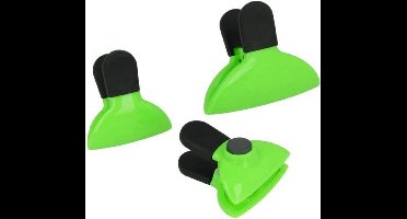 Metaltex Vershoudclips 2 X 6 Cm Zwart/groen 3 Stuks