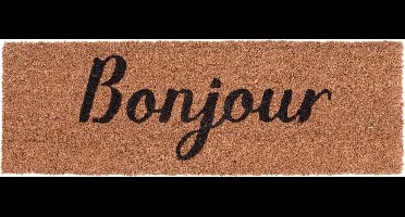 Present Time - Deurmat Bonjour - Bruin -75x25x1,5cm