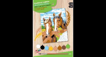 Sequin Art Schilderen op nummer paarden - Inclusief 8 kleuren verf - Vanaf 8 jaar