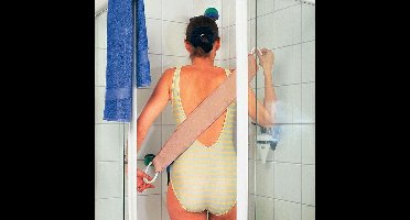 Handdoek met handvatten en bijhorend washandje