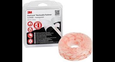 3M Dual Lock Klittenband Om vast te plakken (l x b) 2.5 m x 25 mm Transparant 1 stuk(s)