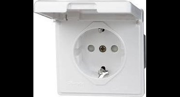 Kopp 119102080 Arktis Wandcontactdoos met randaarde spatwaterdicht Wit 1 stuk(s)