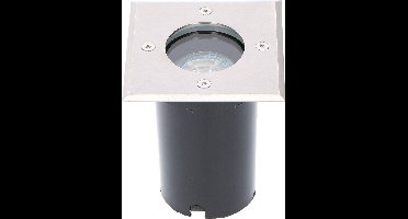 LED Grondspot - Shina Aton - Inbouw - Vierkant - GU10 Fitting - Waterdicht IP67 - RVS Geborsteld