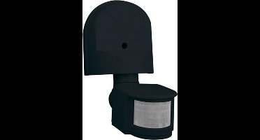 Bewegingssensor - Opbouw Rond - Mat Zwart Kunststof - 180° 8m Verstelbaar