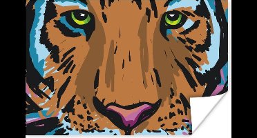 Poster Tijger - Kop - Schilderij - 30x20 cm