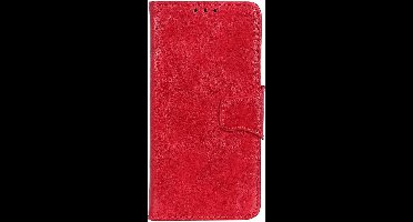 Shop4 - Geschikt voor Samsung Galaxy S21 FE Hoesje - Wallet Case met Pasjeshouder Cabello Rood
