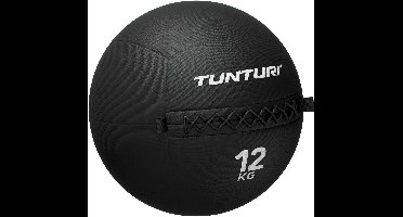 Tunturi Platinum Wall Ball - 12kg - Zwart - Incl. gratis fitness app