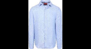 Suitable Overhemd Linnen Mid Blue - Maat 39 - Heren - Overhemden Formeel