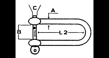 D-sluiting rvs lang 4mm (6stuks)
