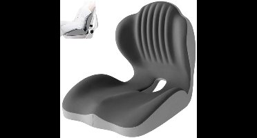 Ergonomisch zitkussen met lendensteun - multifunctioneel orthopedisch zitkussen voor bureaustoel, auto, eetkamerstoel, vrachtwagen - Grijs